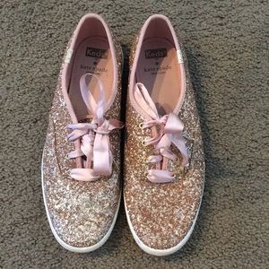 Kate Spade Rose Gold Glitter Keds